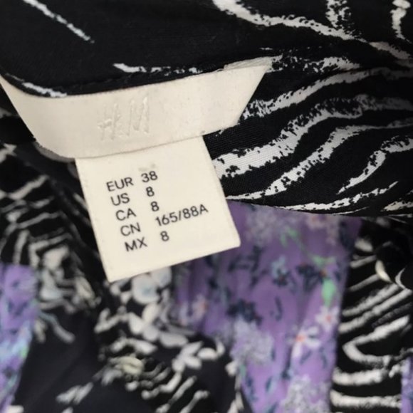 H&M purple and black button down size M - Picture 10 of 12